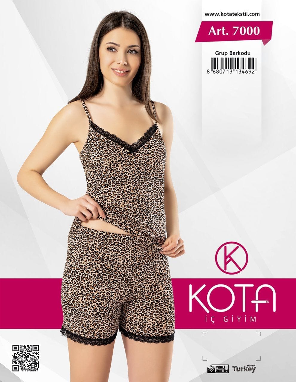 Kota 7000 Leopar Bayan Şortlu Takım - Görsel 1