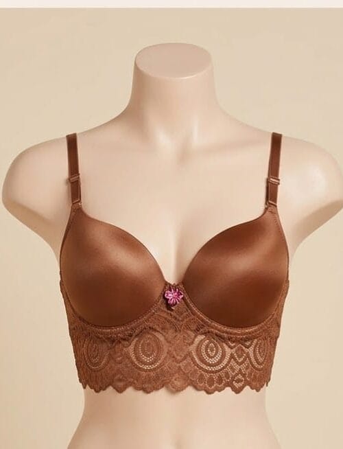 ​Ecem Yıldız Deri Görünümlü Dolgulu Bralet Sütyen