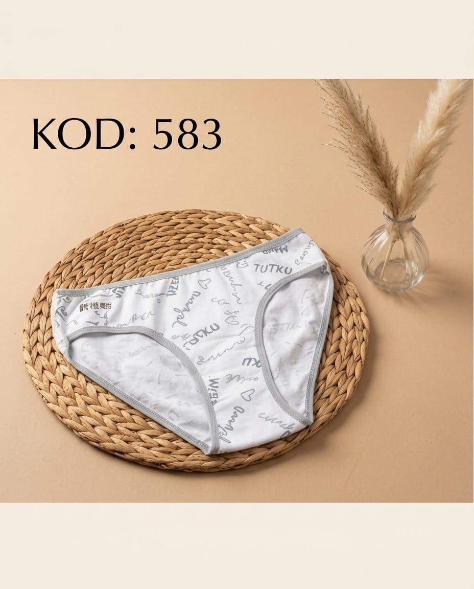 583- Tutku Bayan Düz Bikini Külot - Görsel 7