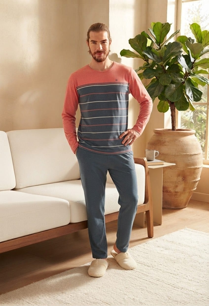 Vienetta Man Erkek Uzun Kollu Pijama Takımı - Görsel 2
