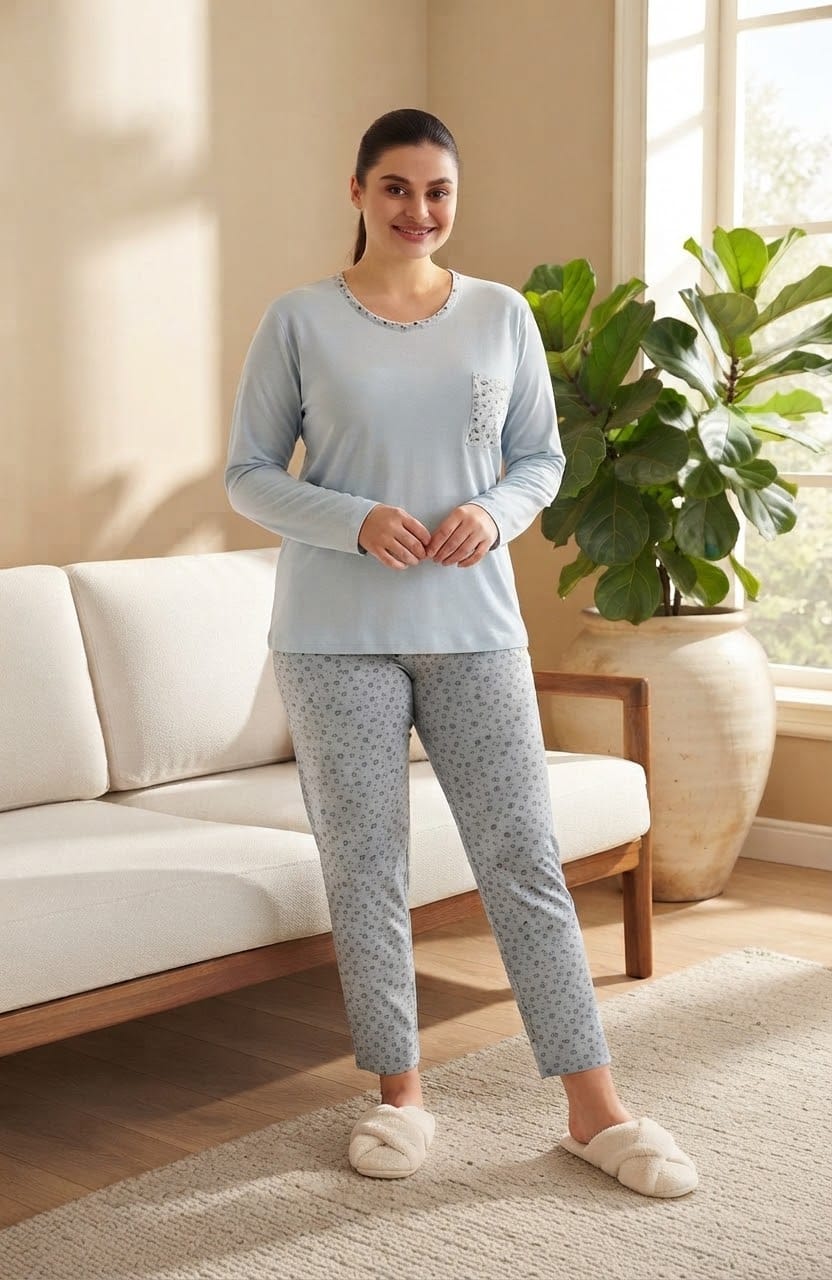 Miss Mavera Kadın Uzun Kollu Pijama Takımı - Görsel 1