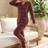 Miss Mavera Süet Ekose Kadın Pijama Takımı - Thumbnail Image 3