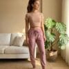 Velur (Kadife Dokulu) Jogger Pijama Altı - Thumbnail Image 3
