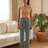 Velur (Kadife Dokulu) Jogger Pijama Altı - Thumbnail Image 5