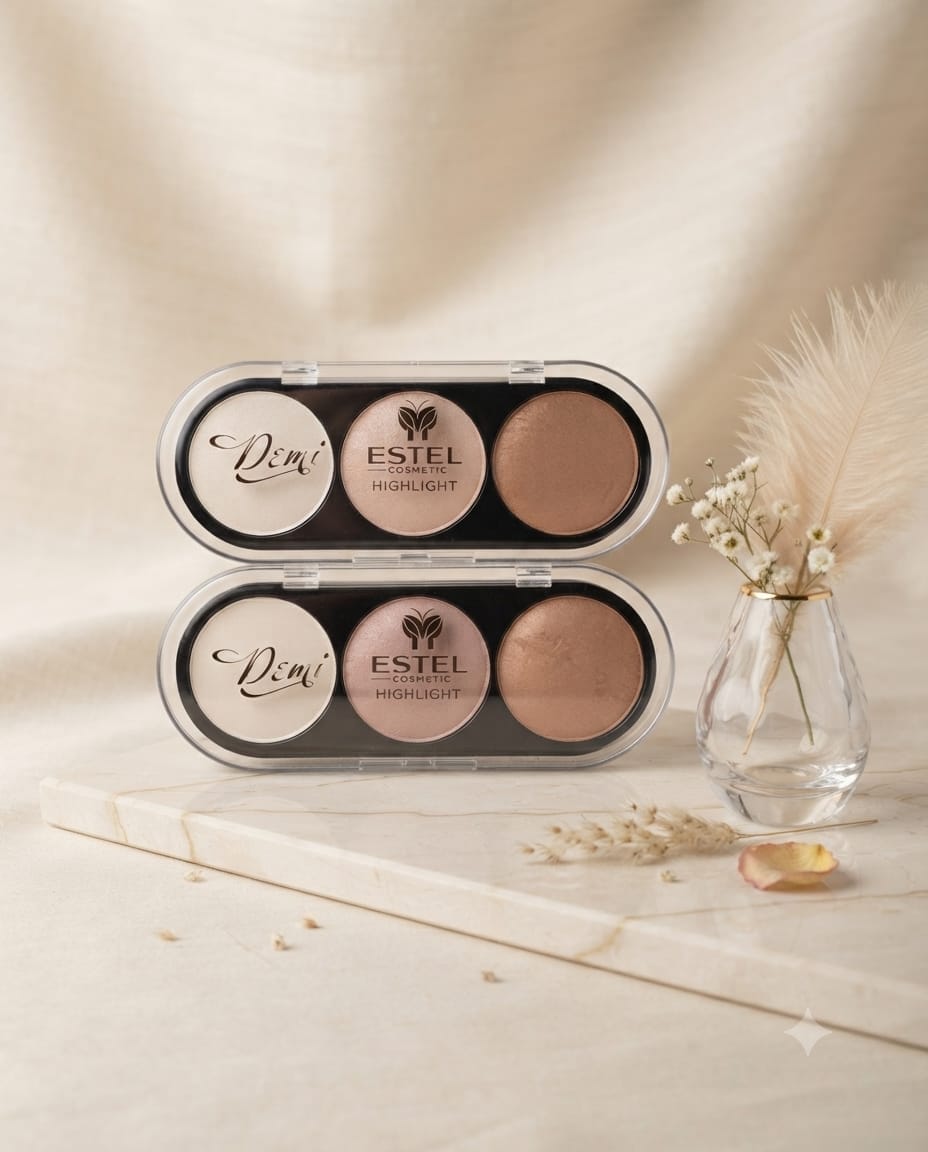 Estel'la Cosmetics 3'lü Highlighter Paleti - Görsel 1