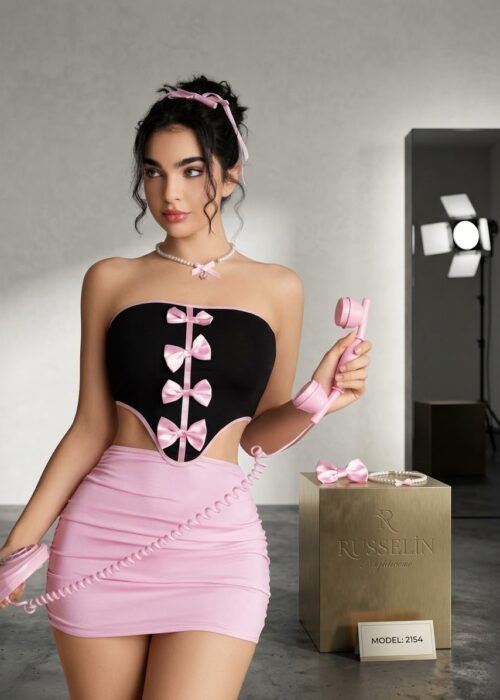 Ruselin Kadın Pembe EtekliFantezi Elbise (2154)