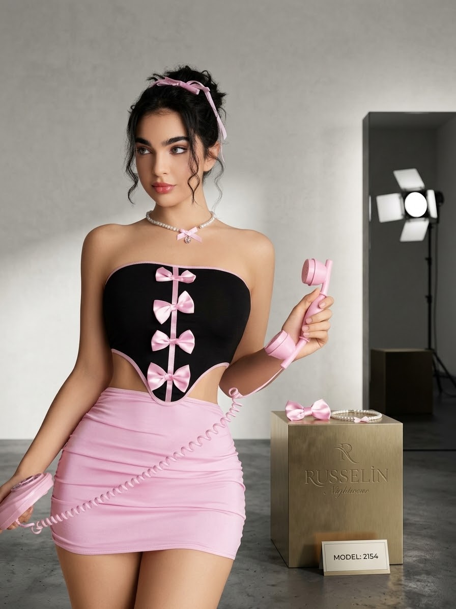 Ruselin Kadın Pembe EtekliFantezi Elbise (2154) - Görsel 1