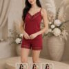Kadın Dantel Detaylı Şortlu Gecelik Takımı - 6341 - Thumbnail Image 1